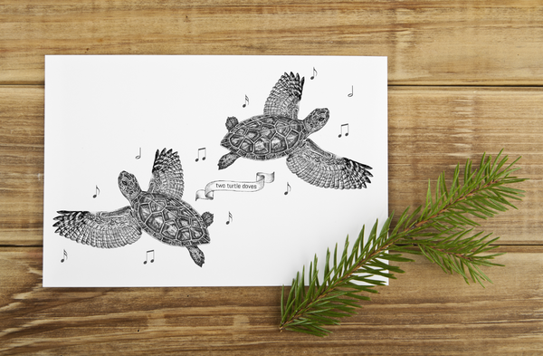 Turtle Doves Christmas Card