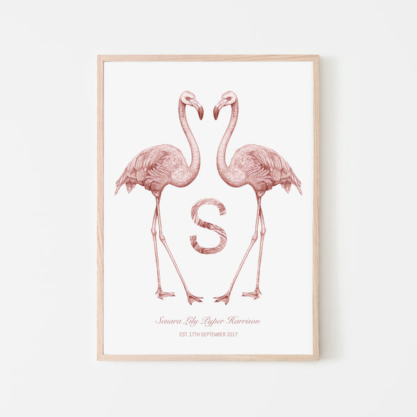 Any Letter Flamingo Print