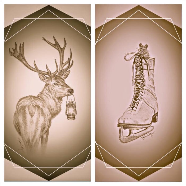 Christmas Card Set: Stag & Mouse