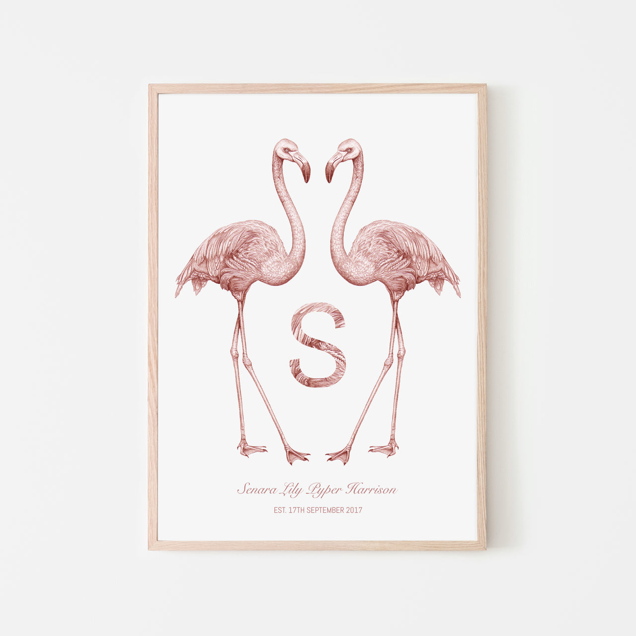 Any Letter Flamingo Print